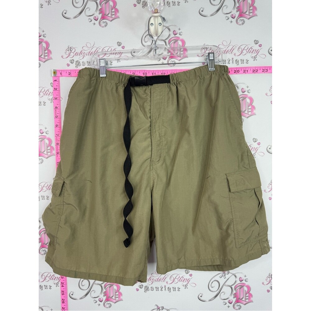 TERA GEAR Men's Cargo Shorts with Adjustable Web Belt - Olive